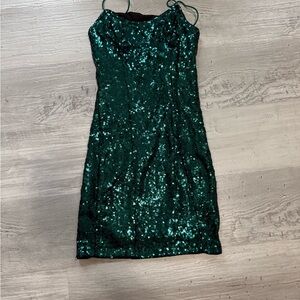 Lulus Emerald Green Sequin Dress